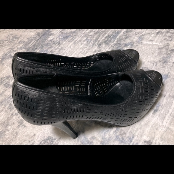 Charming Charlie Black Peep-toe Heels - Picture 3 of 10